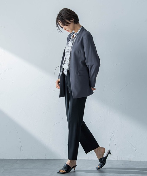 LAUTREAMONT(ロートレアモン)の「ステファニーダブルクロスパンツ≪ストレッチ/洗える/シワになりにくい≫(スラックス・レディース・ベージュ/ホワイト/ブラック・9号/11号/7号)」の4枚目の写真