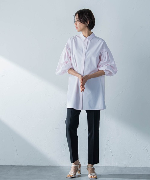 LAUTREAMONT(ロートレアモン)の「ステファニーダブルクロスパンツ≪ストレッチ/洗える/シワになりにくい≫(スラックス・レディース・ベージュ/ホワイト/ブラック・9号/11号/7号)」の5枚目の写真