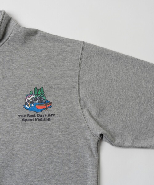 Foxfire（フォックスファイヤー）の「Foxfire/フォックスファイヤー 別注 Foxfire プリントハーフジップ スウェット/トラウト/バックプリント/リラックスフィット（Tシャツ/カットソー・メンズ・チャコールグレー/グレー/ライトグレー・MEDIUM/LARGE）」の10枚目の写真