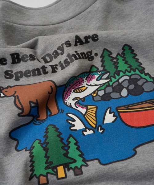 Foxfire（フォックスファイヤー）の「Foxfire/フォックスファイヤー 別注 Foxfire プリントハーフジップ スウェット/トラウト/バックプリント/リラックスフィット（Tシャツ/カットソー・メンズ・チャコールグレー/グレー/ライトグレー・MEDIUM/LARGE）」の13枚目の写真