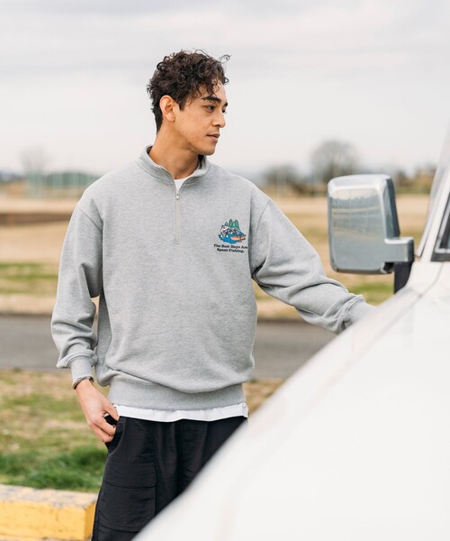 Foxfire（フォックスファイヤー）の「Foxfire/フォックスファイヤー 別注 Foxfire プリントハーフジップ スウェット/トラウト/バックプリント/リラックスフィット（Tシャツ/カットソー・メンズ・チャコールグレー/グレー/ライトグレー・MEDIUM/LARGE）」の18枚目の写真