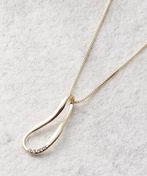 grove（グローブ）の「◆しずくメタルワントップネックレス（ネックレス・レディース・ピンクゴールド/ゴールド/シルバー・00）」の2枚目の写真