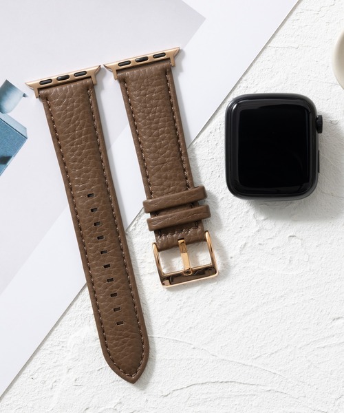 emonique(エモニーク)の「本革レザー Apple Watch バンド スマートウォッチバンド【38/40/41/42/44/45/49mm対応】(デジタル腕時計・レディース・ダークグレー/オレンジ/ホワイト/ピンク・42/38)」の3枚目の写真