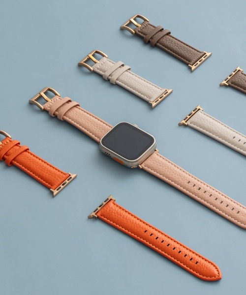 emonique(エモニーク)の「本革レザー Apple Watch バンド スマートウォッチバンド【38/40/41/42/44/45/49mm対応】(デジタル腕時計・レディース・ダークグレー/オレンジ/ホワイト/ピンク・42/38)」の5枚目の写真