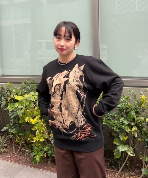THEATRE PRODUCTS（シアタープロダクツ）の「【スパイク 小川暖奈×THEATREPRODUCTS コラボ】SEASIDE AND RIVER コラージュプルオーバー（スウェット・レディース・ホワイト/ブラック・FREE）」の14枚目の写真