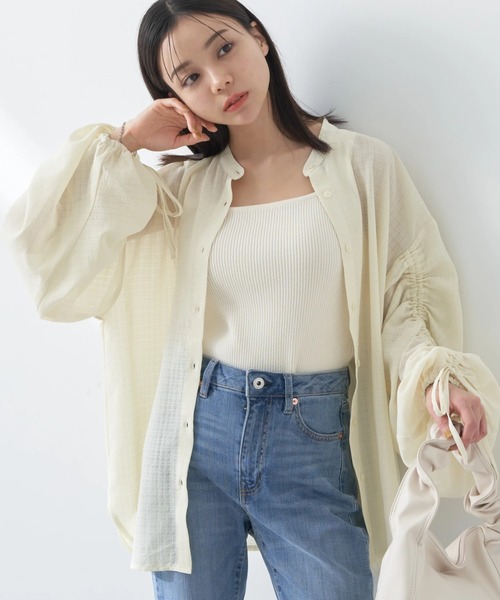 新品★ ドロストスリーブシアーシャツ セール】ドロストスリーブシアーシャツ（シャツ/ブラウス