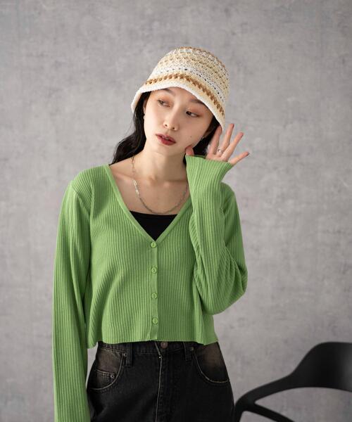 WEGO（ウィゴー）の「WEGO/クロシェ編みボーダーハット（ハット・レディース・オフホワイト/ネイビー・FREE）」の5枚目の写真