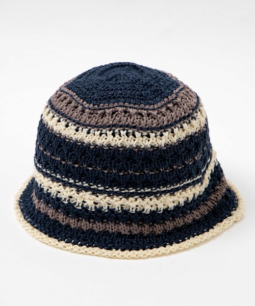 WEGO（ウィゴー）の「WEGO/クロシェ編みボーダーハット（ハット・レディース・オフホワイト/ネイビー・FREE）」の12枚目の写真