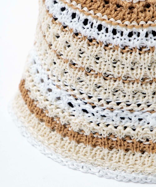 WEGO（ウィゴー）の「WEGO/クロシェ編みボーダーハット（ハット・レディース・オフホワイト/ネイビー・FREE）」の14枚目の写真