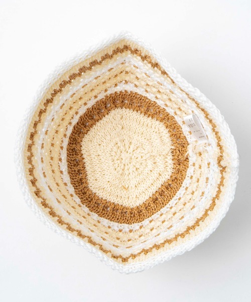 WEGO（ウィゴー）の「WEGO/クロシェ編みボーダーハット（ハット・レディース・オフホワイト/ネイビー・FREE）」の9枚目の写真