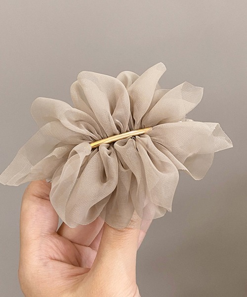 Miniministore（ミニミニストア）の「シフォンバレッタ レディースヘアアレンジ（バレッタ/ヘアクリップ・レディース・ホワイト/ブラック/ベージュ・FREE）」の6枚目の写真