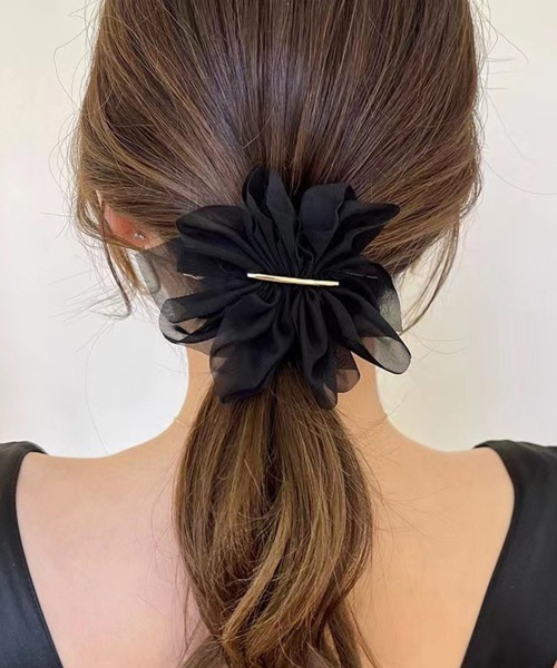 Miniministore（ミニミニストア）の「シフォンバレッタ レディースヘアアレンジ（バレッタ/ヘアクリップ・レディース・ホワイト/ブラック/ベージュ・FREE）」の8枚目の写真