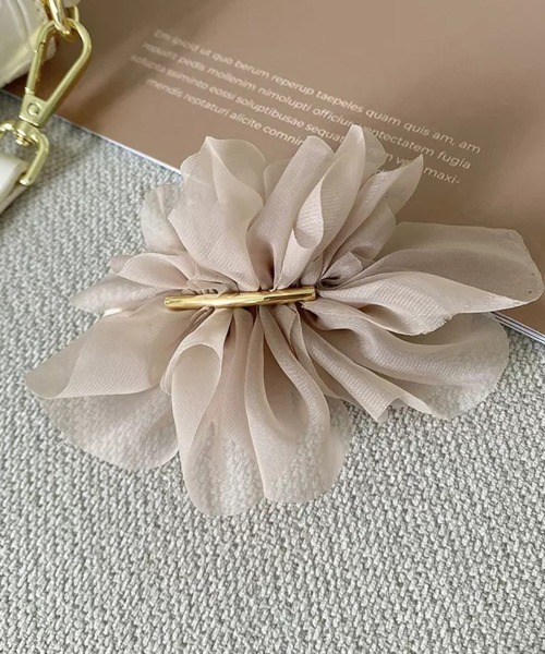 Miniministore（ミニミニストア）の「シフォンバレッタ レディースヘアアレンジ（バレッタ/ヘアクリップ・レディース・ホワイト/ブラック/ベージュ・FREE）」の15枚目の写真