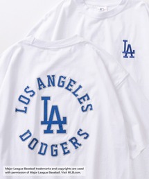 【MAJOR LEAGUE BASEBALL/メジャーリーグベースボール】MLB 6TEAM LOGO フロントビッグロゴ刺繍&バックサークルロゴ ワッペンデザイン 半袖Tシャツ
