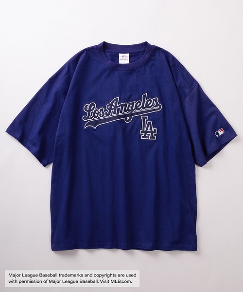 MLB（メジャーリーグベースボール）の「【MAJOR LEAGUE BASEBALL/メジャーリーグベースボール】MLB 6TEAM LOGO フロントビッグロゴ刺繍＆バックサークルロゴ ワッペンデザイン 半袖Tシャツ（Tシャツ/カットソー・メンズ・ダークグリーン/ネイビー/グレー/ロイヤルブルー/ブラック/ブラック系その他/アッシュグレー/オフホワイト/ホワイト/グリーン・M/L/XL）」の11枚目の写真