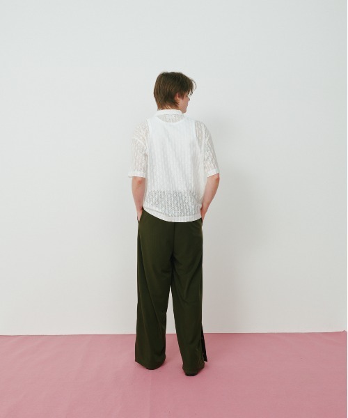 KACCO（カッコ）の「《ユニセックスアイテム》SHEER LACE SHIRTS / レースシアーシャツ（シャツ/ブラウス・メンズ・ホワイト/ブラック・LARGE/MEDIUM/SMALL）」の6枚目の写真