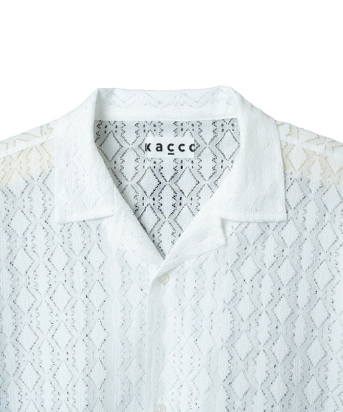 KACCO（カッコ）の「《ユニセックスアイテム》SHEER LACE SHIRTS / レースシアーシャツ（シャツ/ブラウス・メンズ・ホワイト/ブラック・LARGE/MEDIUM/SMALL）」の13枚目の写真