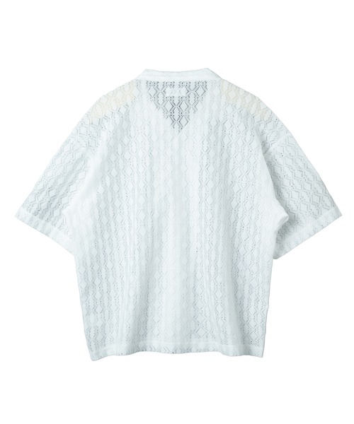 KACCO（カッコ）の「《ユニセックスアイテム》SHEER LACE SHIRTS / レースシアーシャツ（シャツ/ブラウス・メンズ・ホワイト/ブラック・LARGE/MEDIUM/SMALL）」の12枚目の写真