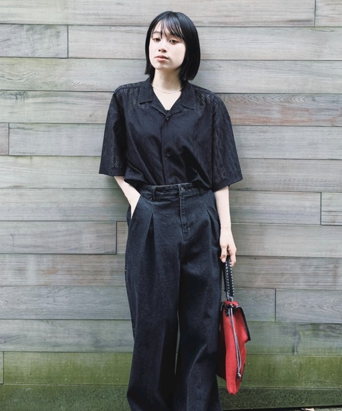 KACCO（カッコ）の「《ユニセックスアイテム》SHEER LACE SHIRTS / レースシアーシャツ（シャツ/ブラウス・メンズ・ホワイト/ブラック・LARGE/MEDIUM/SMALL）」の10枚目の写真