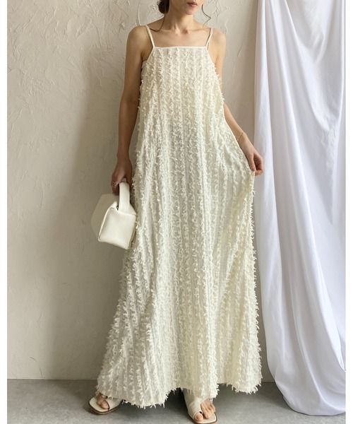 She's Closet(シーズクローゼット)の「ロング丈カットフリンジジャガードキャミワンピース(ワンピース・レディース・ブラウン/アイボリー/ブラック・FREE)」の20枚目の写真