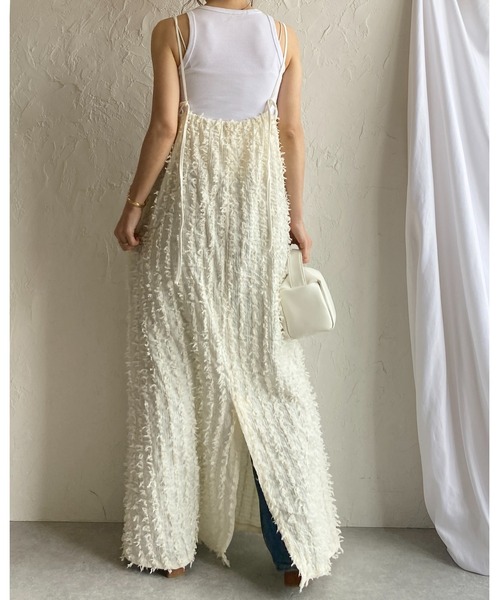 She's Closet(シーズクローゼット)の「ロング丈カットフリンジジャガードキャミワンピース(ワンピース・レディース・ブラウン/アイボリー/ブラック・FREE)」の11枚目の写真