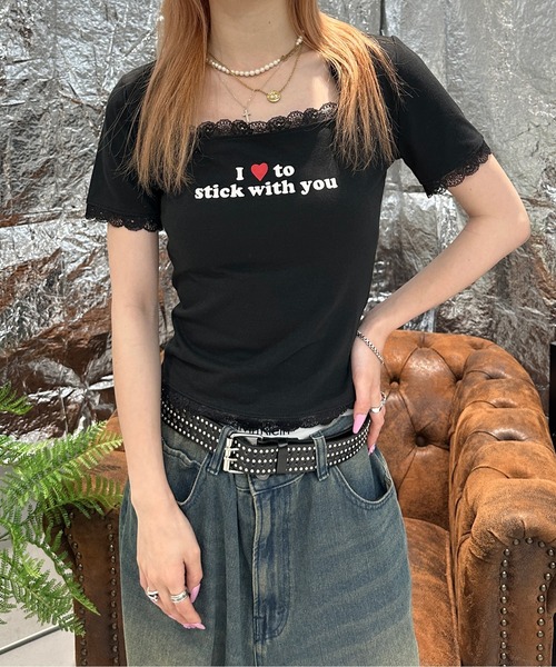 セール】バックリボンレーストップス（Tシャツ/カットソー