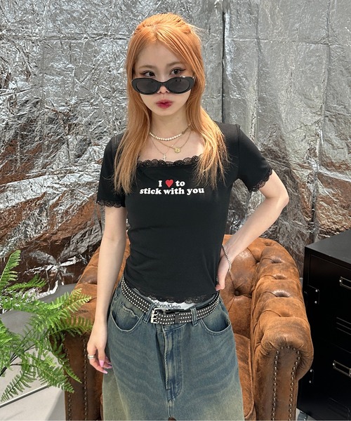 sedacle girl（セダクルガール）の「バックリボンレーストップス（Tシャツ/カットソー・レディース・レッド/ブラック/カーキ/スモークピンク・MEDIUM/SMALL）」の7枚目の写真