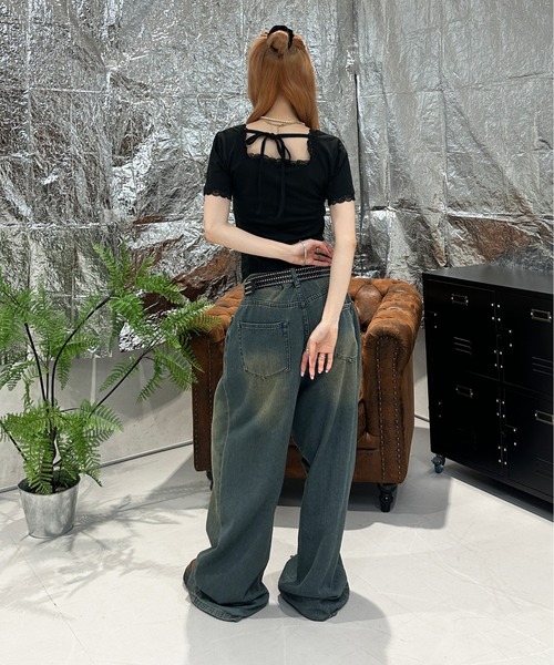 sedacle girl（セダクルガール）の「バックリボンレーストップス（Tシャツ/カットソー・レディース・レッド/ブラック/カーキ/スモークピンク・MEDIUM/SMALL）」の12枚目の写真