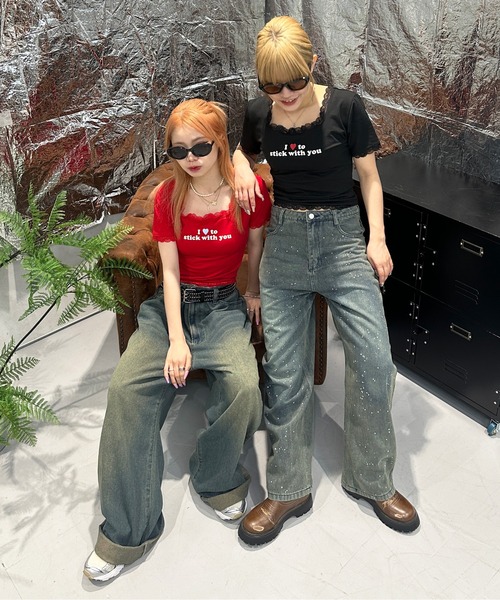 sedacle girl（セダクルガール）の「バックリボンレーストップス（Tシャツ/カットソー・レディース・レッド/ブラック/カーキ/スモークピンク・MEDIUM/SMALL）」の6枚目の写真