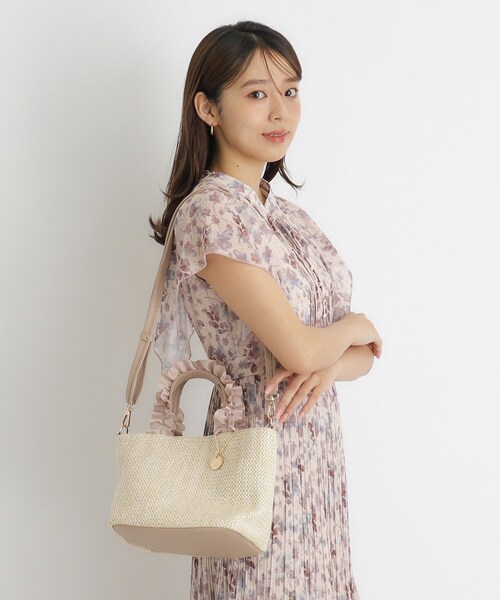 index(インデックス)の「◆雑材フリル持ち手バッグ(トートバッグ・レディース・サンドベージュ/ブラック/ライトグレー・00)」の19枚目の写真