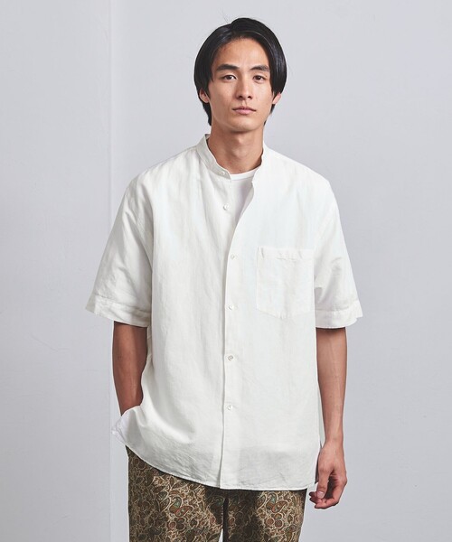 UNITED ARROWS(ユナイテッドアローズ)の「Moldivaa ショートスリーブ バンドカラーシャツ(シャツ/ブラウス・メンズ・ホワイト/ネイビー/その他1・S/M/L/XL)」の1枚目の写真