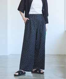 coen | 【WEB限定】リネンミックスドットタックワイドパンツ(その他パンツ)