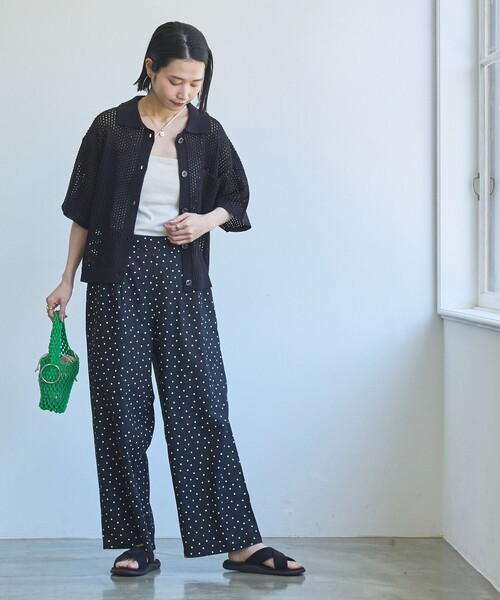 coen(コーエン)の「【WEB限定】リネンミックスドットタックワイドパンツ(その他パンツ・レディース・ブラック/ベージュ・S/M/L)」の10枚目の写真