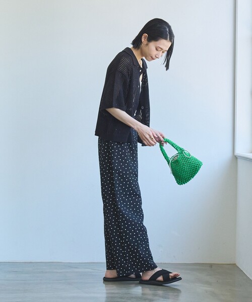coen(コーエン)の「【WEB限定】リネンミックスドットタックワイドパンツ(その他パンツ・レディース・ブラック/ベージュ・S/M/L)」の12枚目の写真