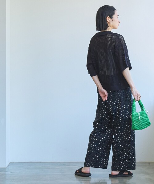 セール】【WEB限定】リネンミックスドットタックワイドパンツ