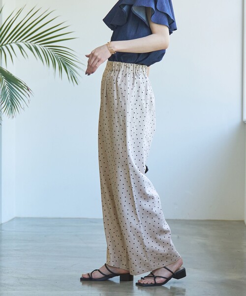 coen(コーエン)の「【WEB限定】リネンミックスドットタックワイドパンツ(その他パンツ・レディース・ブラック/ベージュ・S/M/L)」の15枚目の写真
