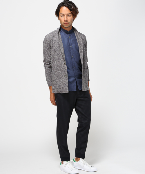 EDIFICE(エディフィス)の「◇T/Wストライプ イージーリブスラックス(その他パンツ・メンズ・ネイビー/チャコールグレー・46/48/42/44)」の4枚目の写真