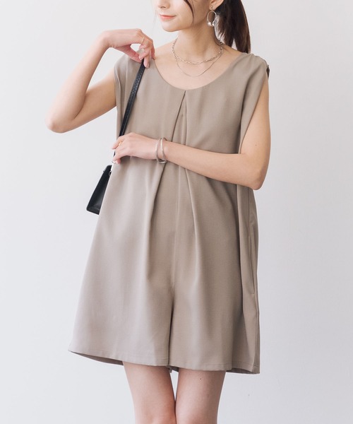 maison de dolce. ノースリラッシュガード 新品未使用　タグ付き STUDIO ENUL】swim-14001 タックデザインノースリーブ ラッシュ