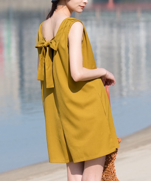 ラッシュガードノースリーブバックリボンオールインワン（ラッシュ