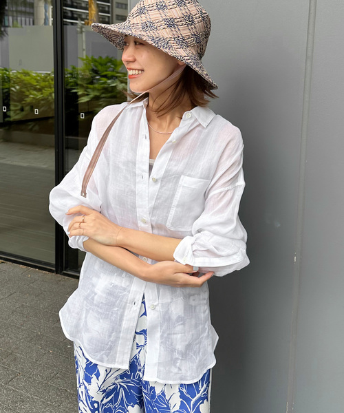 JOURNAL STANDARD relume(ジャーナルスタンダード レリューム)の「ラミーオーバーサイズシャツ(シャツ/ブラウス・レディース・ホワイト/ブラック/ブルー/サファリグリーン/ピンク系その他・FREE)」の13枚目の写真