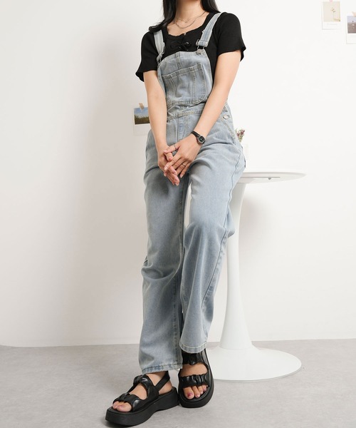 NinaetLina(ニナエリナ)の「デニムサロペット(サロペット/オーバーオール・レディース・ブルー・L/M)」の9枚目の写真