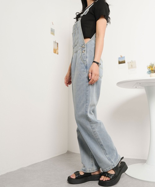 NinaetLina(ニナエリナ)の「デニムサロペット(サロペット/オーバーオール・レディース・ブルー・L/M)」の16枚目の写真