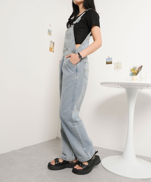 NinaetLina(ニナエリナ)の「デニムサロペット(サロペット/オーバーオール・レディース・ブルー・L/M)」の17枚目の写真