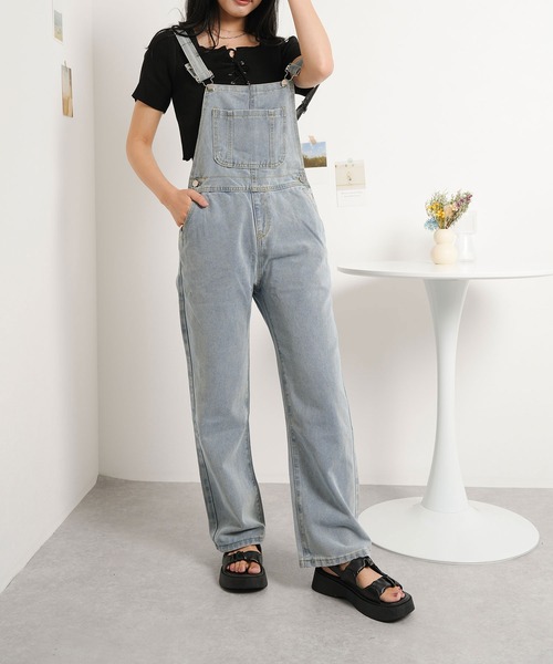 NinaetLina(ニナエリナ)の「デニムサロペット(サロペット/オーバーオール・レディース・ブルー・L/M)」の22枚目の写真