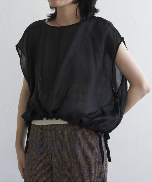 VENCEEXCHANGE（ヴァンスエクスチェンジ）の「ウエスト絞りフレンチブラウス（シャツ/ブラウス・レディース・ブラック/ブラウン系/オフホワイト・FREE）」の2枚目の写真