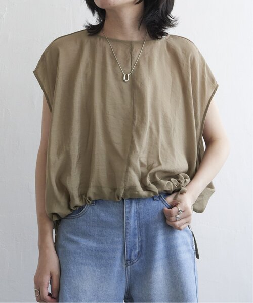 VENCEEXCHANGE（ヴァンスエクスチェンジ）の「ウエスト絞りフレンチブラウス（シャツ/ブラウス・レディース・ブラック/ブラウン系/オフホワイト・FREE）」の14枚目の写真