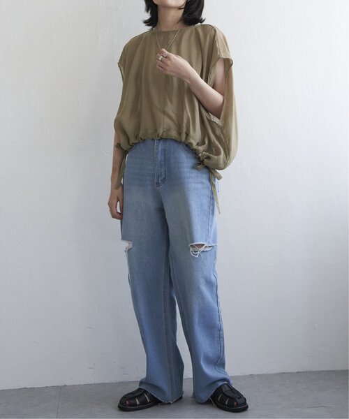 VENCEEXCHANGE（ヴァンスエクスチェンジ）の「ウエスト絞りフレンチブラウス（シャツ/ブラウス・レディース・ブラック/ブラウン系/オフホワイト・FREE）」の18枚目の写真