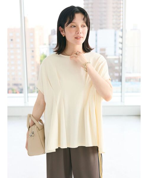 CRAFT STANDARD BOUTIQUE（クラフトスタンダードブティック）の「前後2WAYタックプルオーバー（Tシャツ/カットソー・レディース・アイボリー/ブラック/ブルー/レッド・FREE）」の19枚目の写真