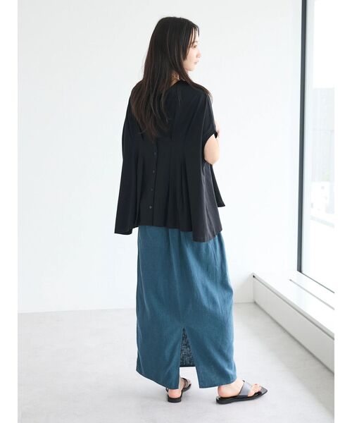 CRAFT STANDARD BOUTIQUE（クラフトスタンダードブティック）の「前後2WAYタックプルオーバー（Tシャツ/カットソー・レディース・アイボリー/ブラック/ブルー/レッド・FREE）」の7枚目の写真