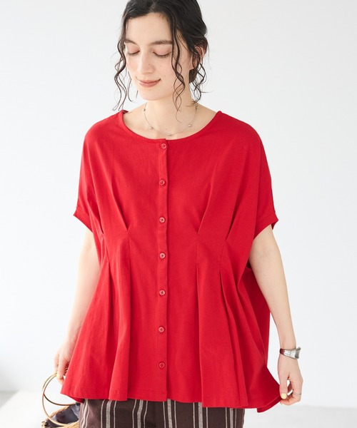 CRAFT STANDARD BOUTIQUE（クラフトスタンダードブティック）の「前後2WAYタックプルオーバー（Tシャツ/カットソー・レディース・アイボリー/ブラック/ブルー/レッド・FREE）」の4枚目の写真